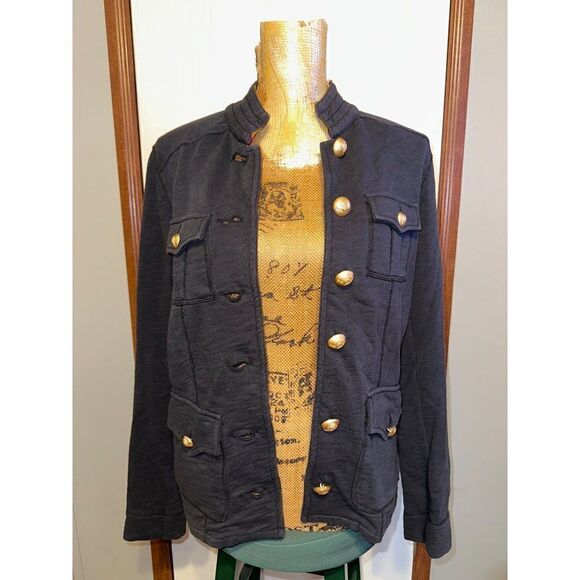 Tommy Hilfiger Navy & Gold Military Cut Jacket Size Medium - Picture 13 of 16
